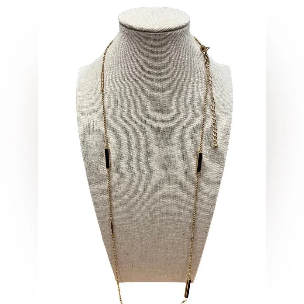 Kate Spade 34” gold, black and pave CZ necklace. Excellent condition! NWOT - Picture 2 of 9